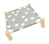 Luxshiny Cama para Gato de Madera Transpirable Hamaca Elevada para Interior Cama para Mascotas Pequeñas Conjunto Gris con Diseño Simple para Sala y Dormitorio