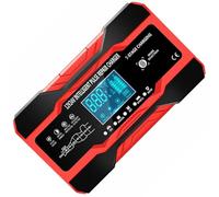 Luxshiny Cargador de Batería para Coche y Moto 12v 24v Función Reparadora de Pulso, Protección contra Sobrevoltaje y Pantalla Que Muestra el Estado Batería para Uso Exterior