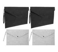 Luxshiny Carpetas de Fieltro A4 con Cierre de Broche 4 Unidades (2 Gris Claro 2 Gris Oscuro) para Documentos, Portátiles, Organizador Portátil Resistente y Ecológico para Oficina y Escuela