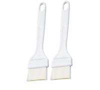 Luxshiny Cepillo Rápido Secado para Hornear y Barbacoa de 2 Piezas Cerdas que No se Caen, Mango de Plástico Blanco Adecuado para Pasteles y Verduras en Cocina y Asados