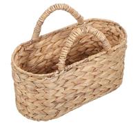 Luxshiny Cesta Ovalada Organizador Portátil Tejida a Mano con Asa de Hierba Marina Diseño Natural y Elegante para Frutas y Pan , Adecuado para Cocina y Mercado