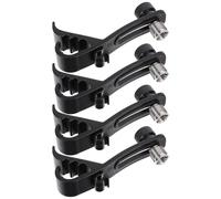 Luxshiny Clip de Micrófono para Batería Negro, Soporte Resistente de Plástico y Aleación, Fácil de Usar, Pack de 4 Piezas para Grabación y Amplificación de Percusión