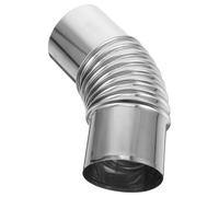 Luxshiny Codo Conexión Segura y Fácil Instalación de Acero Inoxidable de 45 Grados Color Plata para Tubo de Chimenea Adecuado para Estufa de Pared Simple y Estufa de Tienda