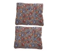 Luxshiny Colchoneta para Mascotas Esterilla Cálida y Transpirable, Cojín para Perros y Gatos Tamaño Mediano, Color Marrón Estampado De Huellas, para Sofá, Jaula y Viajes