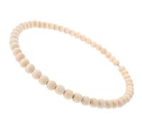 Luxshiny Colgante de Pared Cuentas de Madera Natural y Aro de Acero Inoxidable, Decoración Rústica Boho para Ocasiones Obsequios y Manualidades DIY Duraderas