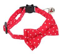 Luxshiny Collar para Perro Pequeño con Pajarita Roja Ajustable de Algodón, con Campana Antipérdida y Diseño Transpirable para Uso Cómodo en Mascotas