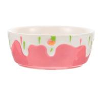 Luxshiny Comedero Cerámico para Hámster Pequeño Color Rosa, Cuenco Anti-vuelco y Anti-Salpicaduras para Cobayas, Conejos y Roedores, Plato de Comida y Agua para Animales Pequeños, 1 Unidad