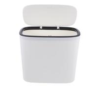 Luxshiny Cubo de Basura Doméstico Estrecho 12l con Tapa y Pulsador Emergente, Contenedor de Residuos Plástico para Cocina, Baño y Oficina, Papelera Práctica para Hogar y Oficina