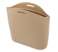 Luxshiny Cubo de Basura para Coche de Silicona Beige, y Flexible, Compacto y Fácil de Lavar para Uso Interior del Vehículo