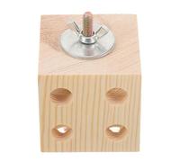 Luxshiny Cubo de Juguete para Masticar Pájaros Pequeño, Bloque de Madera Múltiples Agujeros, Juguete para Loro y Periquito, Accesorio para Jaula para Estimular y Aliviar Estrés de Aves