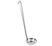 Luxshiny Cucharón Ranurado Fácil de Colocar en Ollas de Acero Inoxidable con Gancho para Servir, Diseño Profundo y Resistente, Adecuado para Buffets y Cocina Diaria