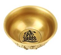 Luxshiny Cuenco de Tesoro de Latón 12 CM, Cuenco Metálico para Decoración de Comedor y Escritorio, Adorno Artístico Base Estable para Regalos a Amigos y Colegas Estilo Aleatorio