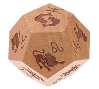 Luxshiny Dados de Madera para Juegos de Mesa Diseño de Doce Signos Zodiacales, Resistentes al Desgaste Óxido, Ideales para Eventos y Fiestas
