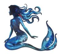 Luxshiny Decoración de Pared de Sirena Metálica Resistente para Jardín y Patio, Arte de Pared Temática Oceánica para Interior y Exterior, Imagen de Sirena Única para Decoración