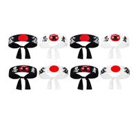 Luxshiny Diadema Japonesa Samurái Tradicional 8 Piezas para Cosplay y Karate Cinta de Cabeza de Poliester para Fiesta Temática Deportiva