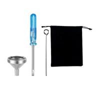 Luxshiny Embudo de Llenado de Urna Pequeño de Acero Inoxidable, Kit Mini para Cenizas de Cremación, Incluye Destornillador Azul y Bolsa de Terciopelo, Accesorios para Joyería y Collares