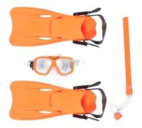Luxshiny Equipo de Snorkel Máscara de Plástico Naranja y Tubo, Diseño Simple, Portátil Sello Hermético para Esnórquel y Buceo