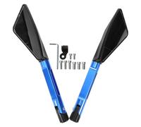 Luxshiny Espejos Laterales para Motocicleta Cnc Triangulares Azul, Espejo Retrovisor Convexo para Manillar Atv Utv, Accesorios Motos para Mejora Funcional y Visualización Clara