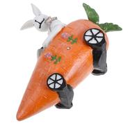 Luxshiny Estatua del Conejo De Pascua Resina Decoración De Escritorio Coche De Zanahoria Retro para Primavera Interior Adorno