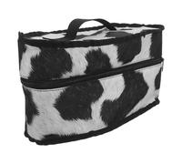 Luxshiny Estuche de Viaje para Mini Plancha con Estampado de Vaca y Asa | Poliéster Resistente, Cremallera y Compartimentos Interiores, Tamaño 30x18x18cm para Vacaciones