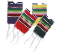 Luxshiny Fundas para Botellas Tipo Serapes Mexicanas, 4 Piezas Rayas Multicolor, Algodón, Protectores Decorativos para Botellas De Cerveza, Ideales para Fiestas del Cinco De Mayo
