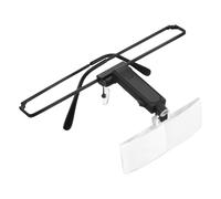 Luxshiny Gafas Lupa con Luz LED Manos Libres, Lentes de Alta Definición, para Reparación de Relojes y Placas de Circuito, Montaje Cabeza Ajustable, Herramienta para Manualidades