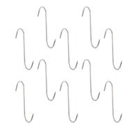 Luxshiny Ganchos en Forma de S de Acero Inoxidable para Carniceros, Pack de 10, 16,5 CM, para Colgar y Procesar Jamón, Cerdo y Otras Carnes en Cocina Profesional