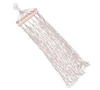 Luxshiny Hamaca para Exteriores de Algodón con Malla, Hamaca Columpio Individual con Palo de Madera, Resistente hasta 100 Kg, Ligera y Portátil para Camping, Jardín y Relajación Interior