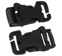 Luxshiny Hebillas de Correa Multifunción de 2,5 Cm Negras, Hebillas de Liberación Lateral Desmontables para Mochilas y Cinturones, Resistentes al Desgaste, Pack de 2 Piezas para Senderismo