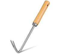 Luxshiny Herramienta de Eliminación Manual para Desherbar con Punta Afilada y Mango de Madera, Adecuado para Jardín y Huerto con Aplicaciones Amplias y Diseño Plata