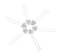Luxshiny Horquillas Decorativas Pelo de Novia, 6 Piezas Cristales en Forma de U, Color Plata, para Bodas y Madrinas