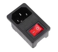 Luxshiny Interruptor de Encendido con 4 Pines de Corriente CA 10A 250V con Luz y Fusible, Enchufe Negro de Nylon y Cobre para Equipo y Luces de Neón
