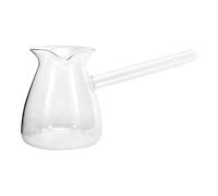 Luxshiny Jarra de Vidrio Transparente para Leche 350 Ml Mango Lateral, Dispensador de Crema para Café y Taza Medidora, Adecuado para Servir Espresso y Espumar Leche en Hogar y Cocina