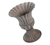 Luxshiny Jarrón para Cementerio Maceta De Metal Resistente Al Exterior Acabado Gris Vintage Decoración para Tumbas Homenaje Flores Funerarias Uso En Cementerios