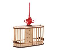 Luxshiny Jaula de Madera Ovalada para Grillos Doble Compartimento, Caja de Transporte para Actividades Educativas y Exploración en Exteriores