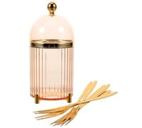 Luxshiny Juego de 10 Tenedores de Postre de Acero Inoxidable Mango de Plástico en Forma de Hoja, Color Dorado, Palitos de Fruta Portátiles para Hogar, Fiestas y Camping