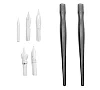 Luxshiny Juego de 2 Sets y 12 Piezas de Portalápices de Inmersión de Plástico y Metal para Dibujo y Escritura Fácil de Usar para Estudiantes