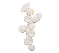 Luxshiny Juego de 9 Botones Blancos de Concha para Saxofón Tenor y Alto, Ligeros y Decorativos, Accesorios para Claves Musicales Incrustaciones