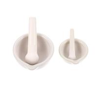 Luxshiny Juego de Mortero de Cerámica Blanco 2 Piezas y Diseño Simple, Fácil de Limpiar, Adecuado para Triturar Especias Cocina