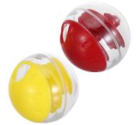 Luxshiny Juguetes Interactivos para Gatos 2 Piezas Rojo y Amarillo, Dispensador de Golosinas para Interior, Comedero Rompecabezas para Entrenamiento y Enriquecimiento Mental, Cuencos