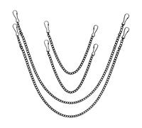 Luxshiny Kit de 4 Cadenas Colgantes Negras de Hierro Cierres Dobles, Tamaños 25 Cm y 50 Cm, Ideales para Colgar Carteles, Cuadros y Decoración en Interiores y Exteriores