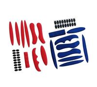 Luxshiny Kit de Acolchado para Casco de Motocicleta , Almohadillas Interiores Transpirables y Absorbentes de Sudor con Espuma, Set con 2 Piezas en Rojo y Azul, Accesorios para Casco