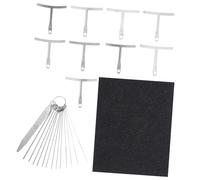Luxshiny Kit de Herramientas Accesorio de Aleación de Guitarra de Reparación de 19 Piezas Lijas y Calibradores de Radio para Cuerdas Inferiores para Luthiers y Usuarios de Instrumentos