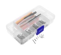 Luxshiny Kit de Reparación de Gafas con Tornillos, Herramientas para Reparar Monturas, Caja de Plástico Transparente, Plástico, Metal y Tela, para Gafas de Media Montura y Relojes