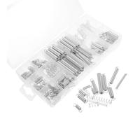 Luxshiny Kit Plata de Compresión de 200 Surtido y Resortes Piezas Extensión, Kit Surtido de Resortes, Acero Muelles para Ensamblaje de Hardware y Maquinaria, Bricolaje