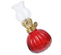 Luxshiny Lámpara de Aceite de Vidrio Rojo a Prueba de Viento para Restaurante y Festival Diseño Delicado y Artesanía Fina