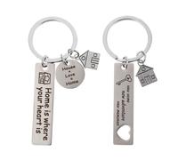 Luxshiny Llaveros de Inauguración Casa 2 Piezas Acero Inoxidable Diseño Hueco, Obsequio para Hogar, Decorativos y Resistentes para Parejas y Mudanza