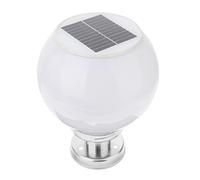 Luxshiny Luz Solar para Exteriores - Farol Solar de Pared o Columna, Lámpara LED para Jardín, Patio o Terraza, IP65 Resistente al Agua, Luz Blanca Decorativa (Globo Redondo, 12V, 36W)