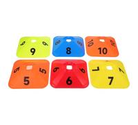 Luxshiny Marcadores de Disco Planos Cuadrados Numerados 1-10 para Entrenamiento de Fútbol y Baloncesto, 10 Unidades Resistentes y Portátiles para Ejercicios de Agilidad y Coordinación