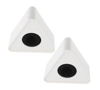 Luxshiny Micrófono de Entrevista Profesional Soporte Triangular de ABS Blanco Logotipo 2 Piezas para Reporteros Accesorios Portátiles